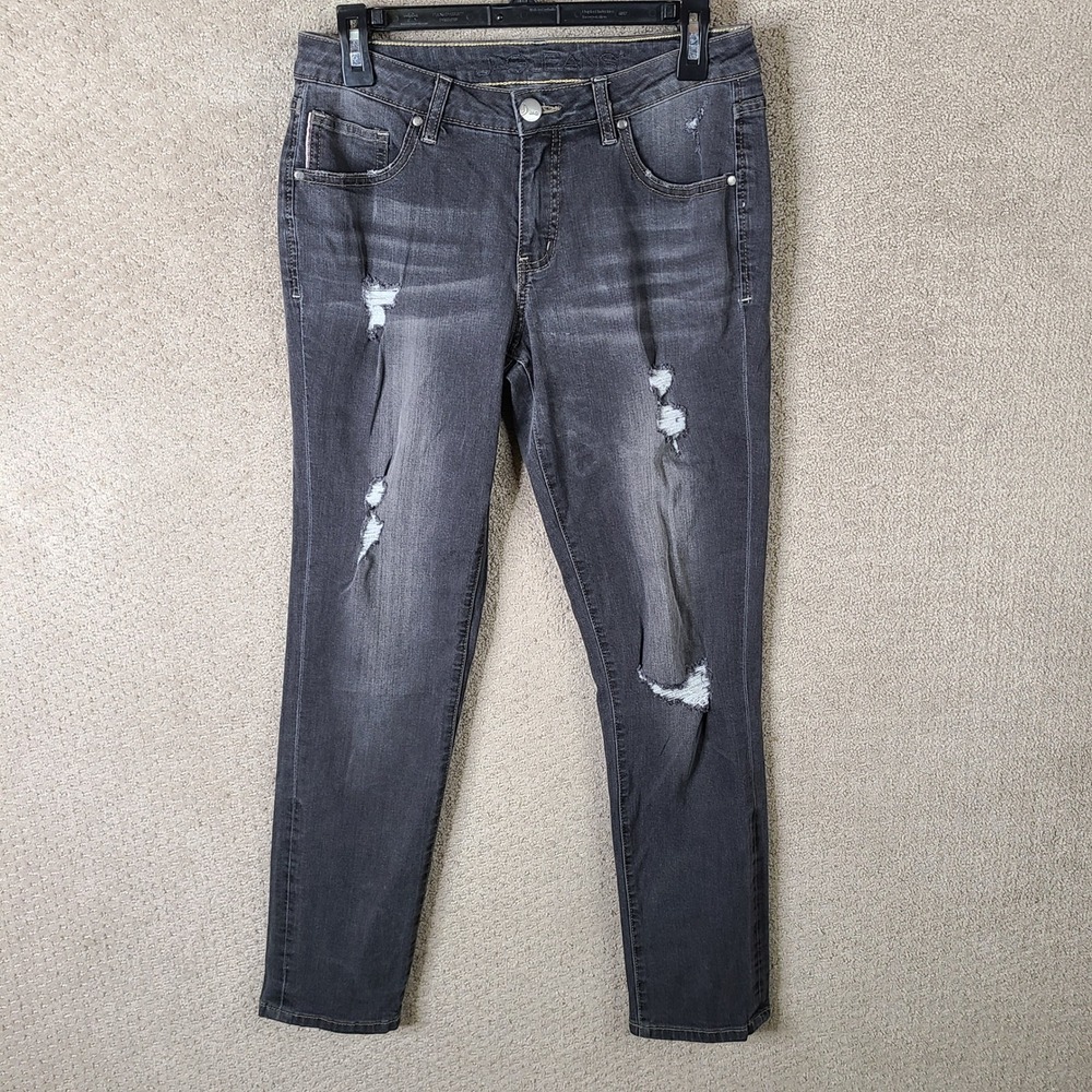 JAG Jeans Womens 6 Gray Girlfriend Distressed‎ Mid Rise Denim Stretch